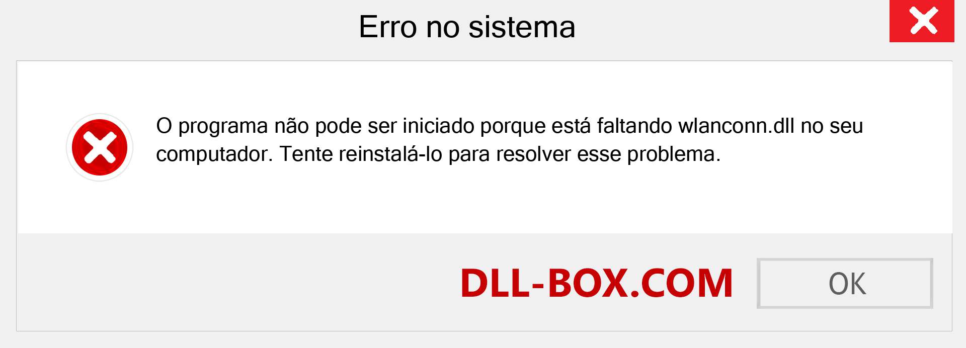 Arquivo wlanconn.dll ausente ?. Download para Windows 7, 8, 10 - Correção de erro ausente wlanconn dll no Windows, fotos, imagens